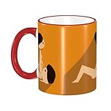 ロングシャドウカーマスートラ マグカップ コーヒーカップ Red 陶器 朝食カップ ティーカップ 耐熱マグ 保温 耐冷 おしゃれ 大きい ミルクコップ 330ml 雑貨 家庭用 プリント贈り物