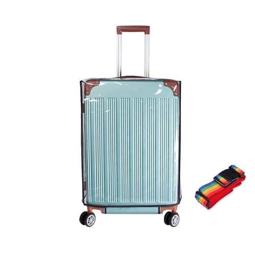 FONGKNOX Cubierta de Equipaje Transparente de 28 Pulgadas, Bolsa Protectora a Prueba de Polvo, Cubierta de Equipaje de PVC Transparente con Correa de Equipaje, protección Impermeable de Via