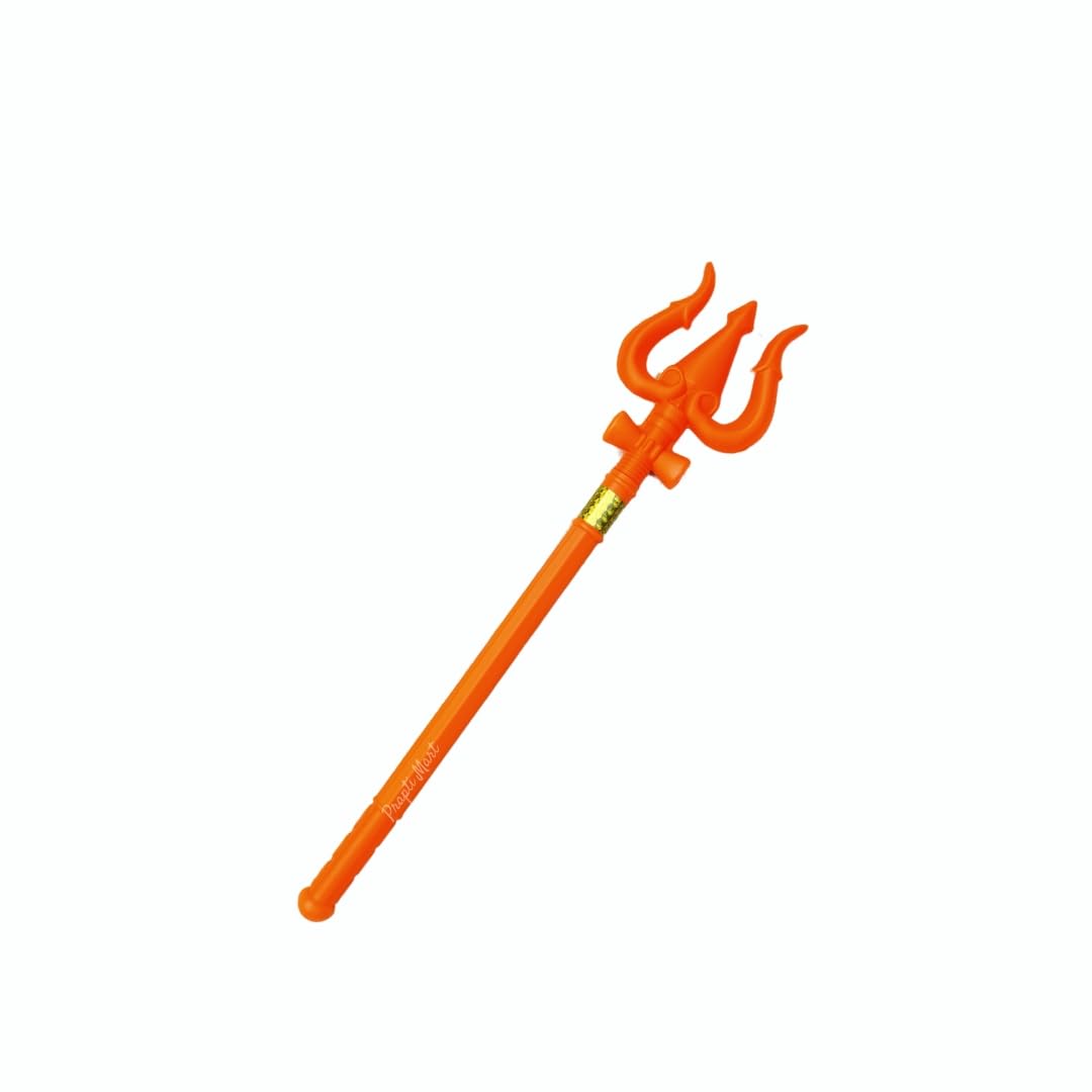 Plastic Shiv Trishul Toy | 1 Pc Large 52 CM Weapon Role Play Stick | Fancy Dress & Festival Toy | Bright Orange | Age 2+ | Competition Prop-image-29
