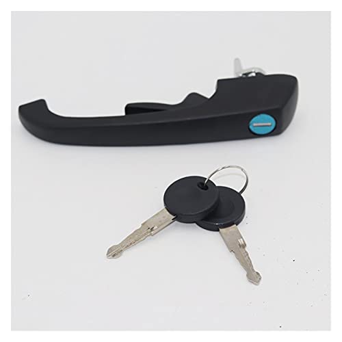 ARSMI Coche negro frontal puerta trasera manija + llave de bloqueo LT 28-35 Derecha/izquierda 25183720 5b 251837205h 113837205ms for 2 llaves Apto for vw Manija exterior de la puerta