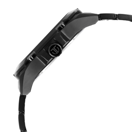 Image of Titan Multifunction Octane Black Round Dial Black Plating Stainless Steel Strap Mens Watch - NU90143KM01