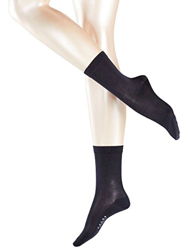 Falke Womens Sensual Silk Midcalf Socks - Dark Navy - Medium