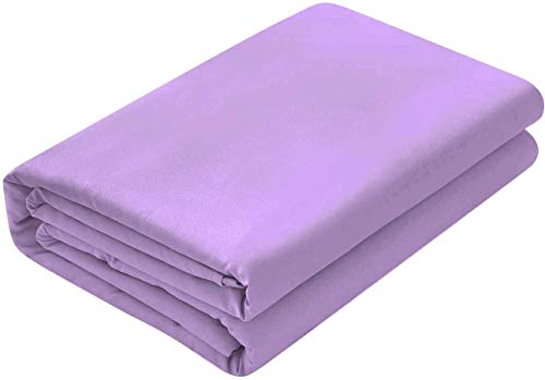 Image of Queen Size Bed Sheet - 600 Thread Count Single Flat Sheet Only - Long Staple Egyptian Cotton Top Sheet Wrinkle & Fade Resistant - Lilac