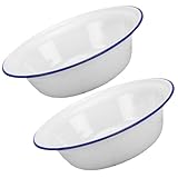 Bols de service en émail : ce bol en émail est idéal pour servir fruits, amuse-gueules, desserts, gâteaux, bonbons et autres gourmandises