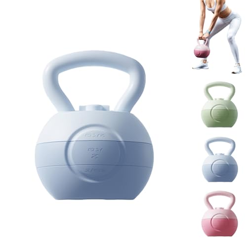 可変式ケトルベル 初心者向け2kg/4kg/6kg/8kg 調節可能 自宅トレーニングジム おしゃれ 筋トレ ダイエット器具 (6kg,ブルー)