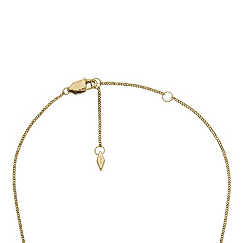 Image of Fossil Women's Gold-Tone Stainless Steel Pendant Chain Necklace for Women