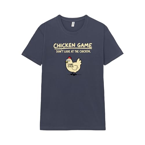 Pampling Camiseta de Manga Corta, 100% Algodón, Ropa Unisex para Hombre y Mujer, Serigrafiada con Cuello Redondo y Corte Recto, Color Azul (Chicken Game, XL)