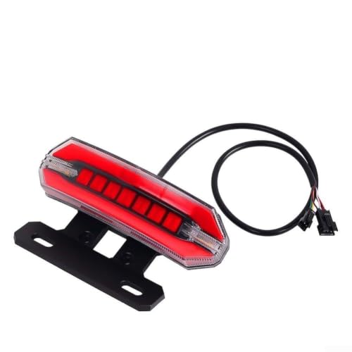 Sandyseptember Luz de freno trasera LED impermeable con modos coloridos compatible con bicicletas eléctricas y scooters, rojo (rojo)