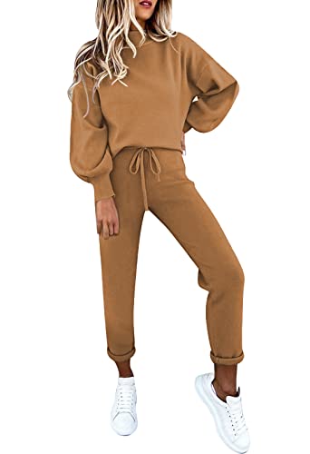Fixmatti Women's 2 Piece Outfits Long Sleeve Pullover Sweatshirt Jogger Pants Sweatsuit