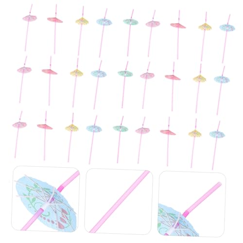 Pitillos desechables con sombrilla 24 cm 50 piezas coloridos miniatura 7