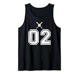 02 numero baseball stile vintage bianco canotta