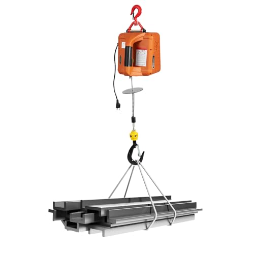 Electric Hoists, 1100lbs Electric Hoist Winch, 2 in 1 Portable Power Winch, Crane Lift 16ft/min for Factory Warehouse for Equipment Lifting and Traction Operations (Wireless Control)