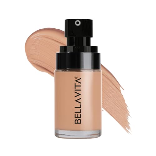 Image of BELLAVITA Hydmatte FX - Airbrush Liquid Foundation with SPF 50 and PA ++++ for Radiant Finish | Infused with Hyaluronic Acid & Niacinamide| 16 hour oil control | Creaseless, Smooth Finish | Lightweight & Long-Lasting Formula | Warm Nude | 30 ML