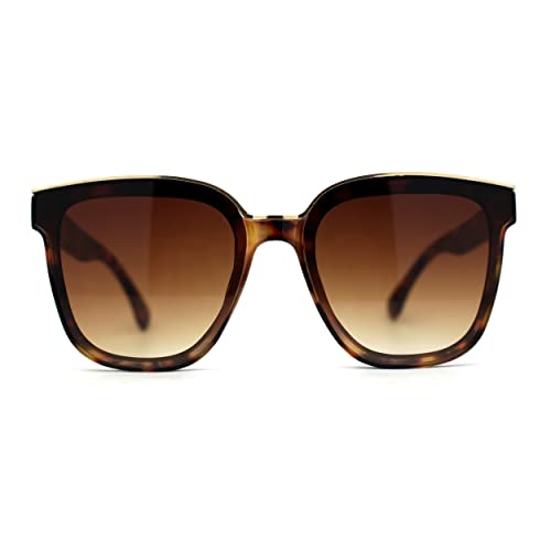 SA106 Womens Metal Brow Line Inset Lens Horn Rim Fashion Sunglasses