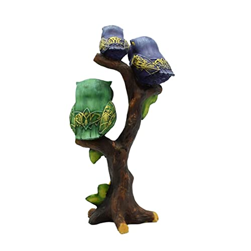 Image of PujaNPujari The Owl Family Showpiece Idol Sitting on Tree for Home and Office Decor