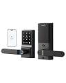 eufy Security Smart Lock C33, Keypad Door Lock with Handle, Fingerprint Door Knob, Keyless Entry Door Lock for Front Door and Bedrooms, Electronic Deadbolt, Wi-Fi, App Control, IP53 Waterproof, Black