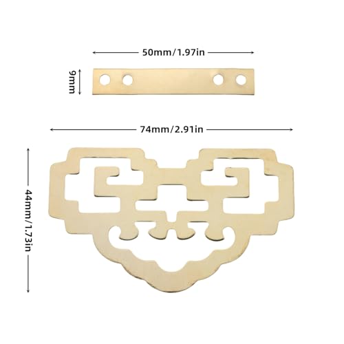Image of 2PCS 45x73mm Chinese Style Classical Picture Frame Hook with Screws Furniture Hardware Iron Metal Oil Painting Accessories Suitable for Decorative Hanging