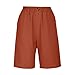 Linen Shorts for Women Loose Fit Knee Length Bermuda Summer Casual Elastic Waist Short Pants with Pockets Black Shorts Jeans Womens Woman Casual Hiking Cute Jean
