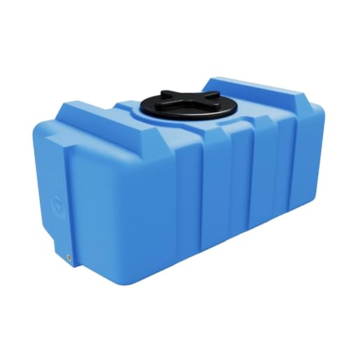 KMND Wassertank 300 Liter Gross - Weithalsfass Fass Tonne Wasser Regentonne eckig - Extrem Robust Vorrat Garten Landwirtschaft Behälter - PE-HD Kunststoff lebensmittelecht - Made in EU - Blau