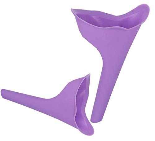 VJK 2Pack Female Urination Device, Female Urinal Silicone Funnel Urine Cups Portable Urinal for Women Standing Up to Pee Funnel Reusable Women Pee Funnel, Camping,Outdoor,Travel, Activities