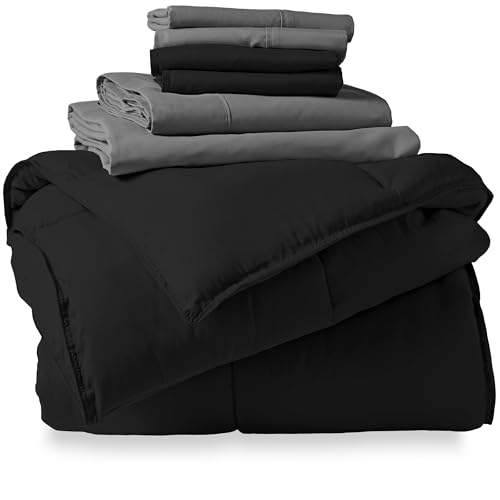 Bare Home 653590699330 Bed-In-A-Bag 7 Piece Comforter & Sheet Set - Queen - Goose Down Alternative cover