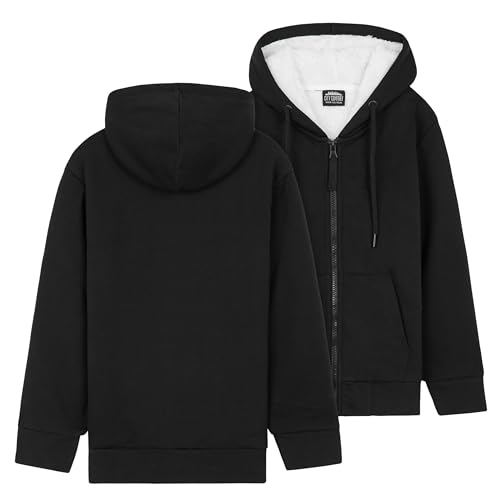 CityComfort Fleece Lined Hoodie for Kids Teenagers - Zip Hoodie 5-15 Years Warm Cosy Outerwear Full Zip Loungewear - Gifts for Kids (Black, 9-10 Years) - Image 5