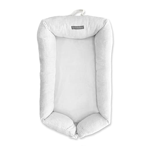Mimuselina Cuco Nest Reductor De Cuna Bebe - Cama Nido Bebe Recien Nacido Desenfundable Y Impermeable - Cuna Nido Bebe Portátil Colecho, Chichonera, Cojín De Lactancia, 85x52 Cm Waffle Blanco Mimuselina Cuco Nest Reductor De Cuna Bebe - Cama Nido Bebe Recien Nacido Desenfundable Y Impermeable - Cuna Nido Bebe Portátil Colecho, Chichonera, Cojín De Lactancia, 85x52 Cm Waffle Blanco
