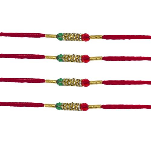 WhopperIndia Set of 2 Rudraksha Rakhi For Brother, Traditional Rakshabandhan Rakhee Bracelet For Your Brother