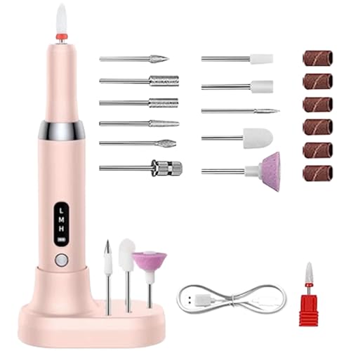 Home Nail Drill | Salon Nail Drill | Electric Nail Grinder | Nail Drill with Bits | Professional Nail File | Quiet and Low-Vibration for Home Use, Without the Hassle of Cords or Complex Tools