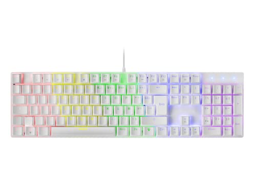 Mars Gaming MK422 Blanc, Langue Française, Clavier Mécanique Gaming RGB, Antighosting, Switch Mécanique Marron
