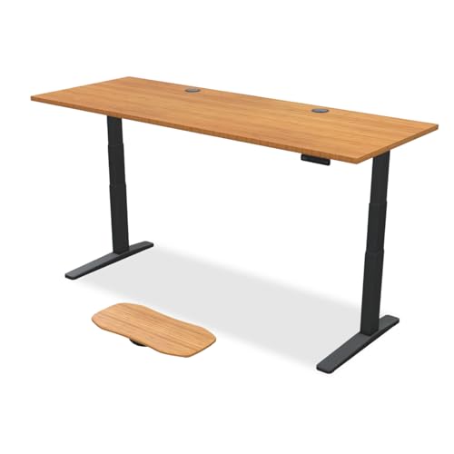 UPLIFTDESK Bamboo (80 x 30 inch) Standing Desk 2-Leg V3 Adjustable Stand Up C-Frame (Black),...