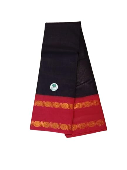 Sungudi Sarees - 6 Yard Rettapatti plain Double Side Rudhracham zari Border Contrast Color Combination Dye and Tie Sarees (Without Blouse) (Dark Purple with Red)-image-1
