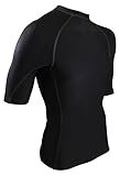 Rash Guard Shirt - USA Made Swim & Workout Shirt. UV Protection and Sweat Guard for Everyday Workouts. (Black, X-Large)