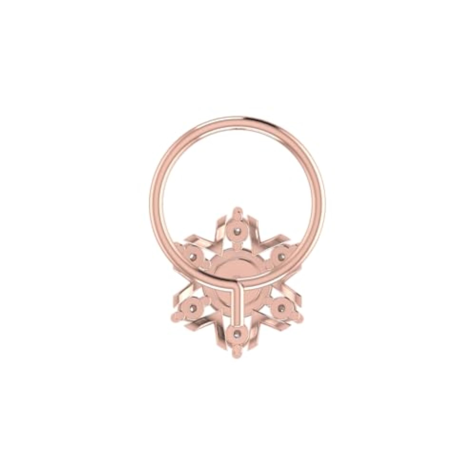 Women's 14Kt Rose Gold Stud Nosering, Chic