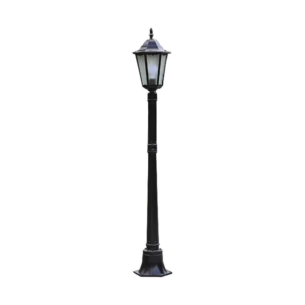 QUSYZD Outdoor Street Light,Vintage Street Post Light Black,Aluminum + Patterned Glass, Waterproof Ip55,Landscape Lighting,Waterproof Street Light for Backyard, Garden, Drivewa,145cm