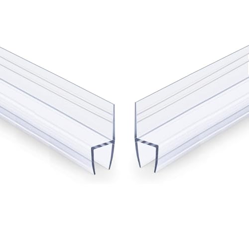 Paquete de 2 tiras de sellado de silicona tipo H para puertas de cristal de 2 m, para bañeras y duchas, protección contra corrientes, sellado de puertas y ventanas de oficina y balcón (6 mm)