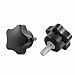 Tool parts 2pcs 32mm Plastic Star Head M6x15mm Male Thread Screw On Clamping Knob Grips