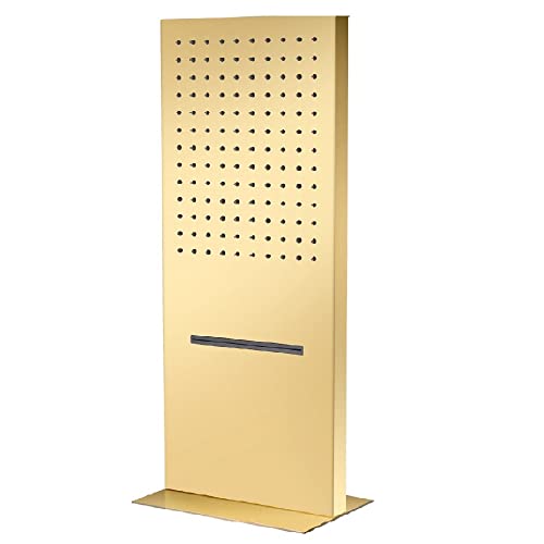 Cascada 9"x22” Rectangular Sistema de Ducha con Control Monocomando y 4 Botones, 4 Funciones (Lluvia, Cascada, Chorros corporales y Ducha de mano) en Dorado Brillante miniatura 4