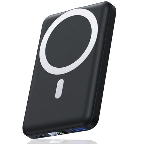 for Magsafe Power Bank Bateria Externa, AOGUERBE Magnético Powerbank 10000mah, 22.5W PD USB-C Carga Rápida Inalámbrico Batería Portátil Cargador con Pantalla LED para iPhone 17/16/15/14/13/12 Series