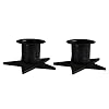 Cvhomedeco primitive iron taper candle holders vintage black candlestick holders for halloween christmas dining room home decor set of 2 star base  urban country home decor