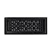 Decor Grates Metal Scroll Decorative Air Vent Cover 4x12 Floor Register – Adjustable Control Lever – AC Floor Vent Covers for Home Floor Vents – Fits 4 x 12 Inch Opening – Textured Black (ST412)