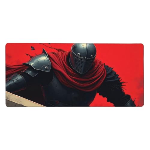 Grand tapis de souris de jeu chevalier rouge sous-main PC portable