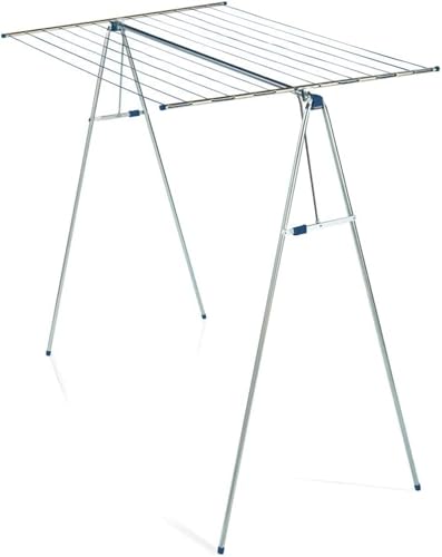 Leifheit Séchoir sur pied haut Linomaxx 210, étendoir à linge hauteur 1,50 m et longueur des fils 21 m, séchoir à linge pliable avec fils amovibles