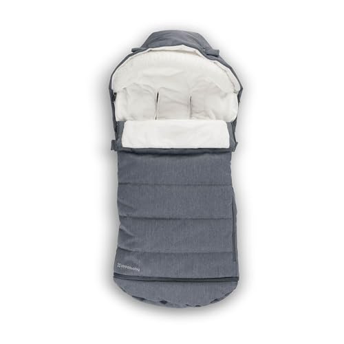 Image of UPPAbaby CozyGanoosh 2-in-1 Seasonal Footmuff - Easily Attaches to UPPAbaby Strollers + RumbleSeat - Versatile, Ultra-Plush Zip-Out Liner for Cold Weather - Julian (Dusty Blue)
