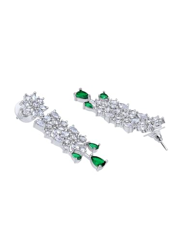 Image of ASMITTA Jewellery American Diamond Necklace Jewellery Set for Women with Earrings & Maang Tikka for Wedding, Party