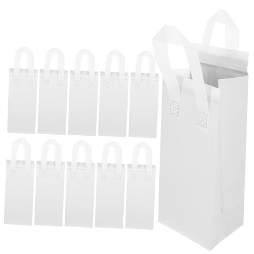 Alipis 10Pcs Insulated Drink Carrier Bag Lightweight Takeaway Food Package Milk Tea Tote for Cafes Ktvs and Events Single Cup