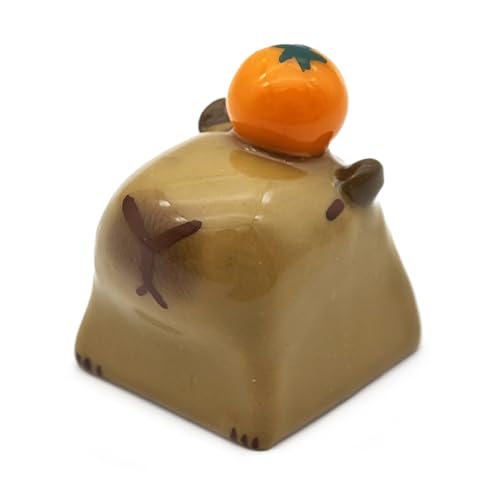 Cartoon Capybara D3D Handmade Keycap for MX Keyboard (Orange)