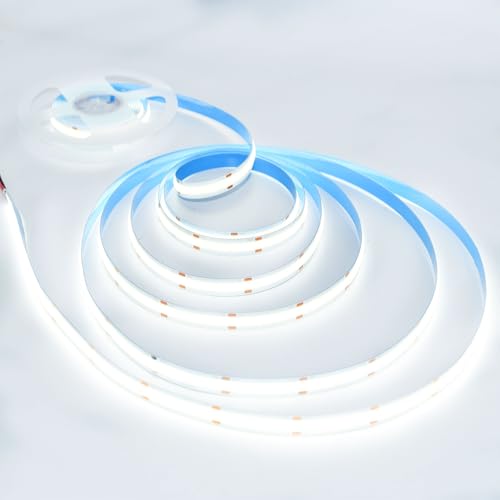 Image of LED Strip Lights COB 16.4ft AC110-130V Waterproof IP44 Daylight White 6500K | Dimmable 30000LM Super Bright 1200 LEDs / 2 Times Brightness Than 12V COB Strip Lights Tape Ribbon / Kitchen Cabinet Lighting