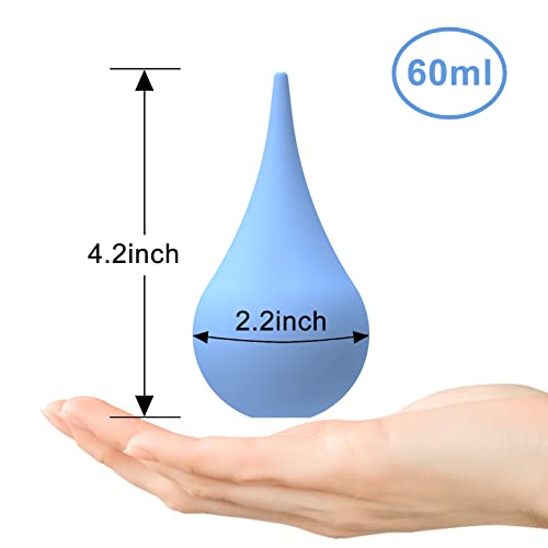 Ohrenspritze 60 Ml, Ohrenreiniger, Ohrenschmalzentferner Mit Saugnapf, Ohrenspitze Zur Sanften Reinigung Von Ohrenschmalz Durch OhrenspüLung, Blau Glatt