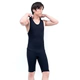 DELLING 日本製 ウェットスーツ インナー ショートジョン メンズ AIR SKIN（エアースキン）ブラックメタリックス 1mm スキンゴム生地 防寒インナー 保温インナー ドライスーツ インナー (M)